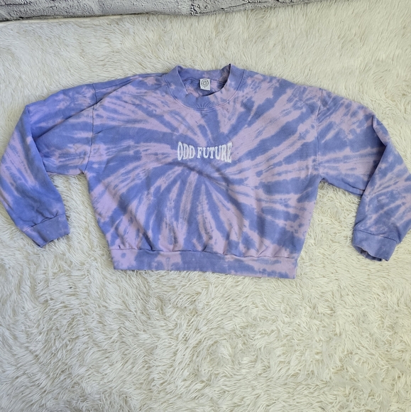Odd Future Purple Tie Die Cropped Sweatshirt SZ L - Picture 10 of 10